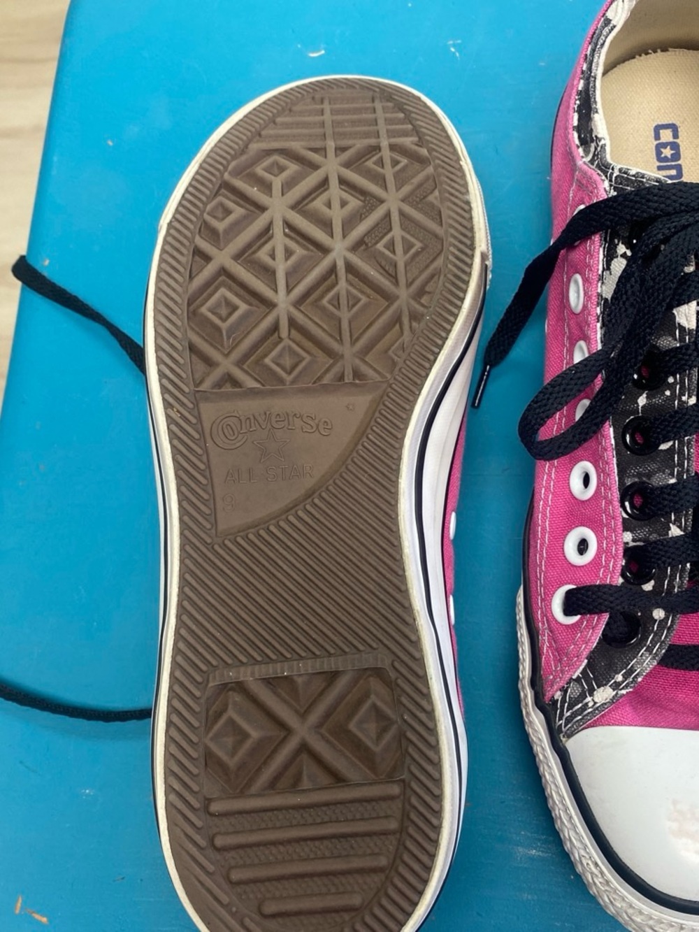 Converse Pink and Black Canvas Low-Top Sneakers - Picture 7 of 8